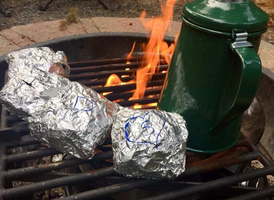 Breakfast Sandwiches and of course campfire coffee for camper's hideaway blog