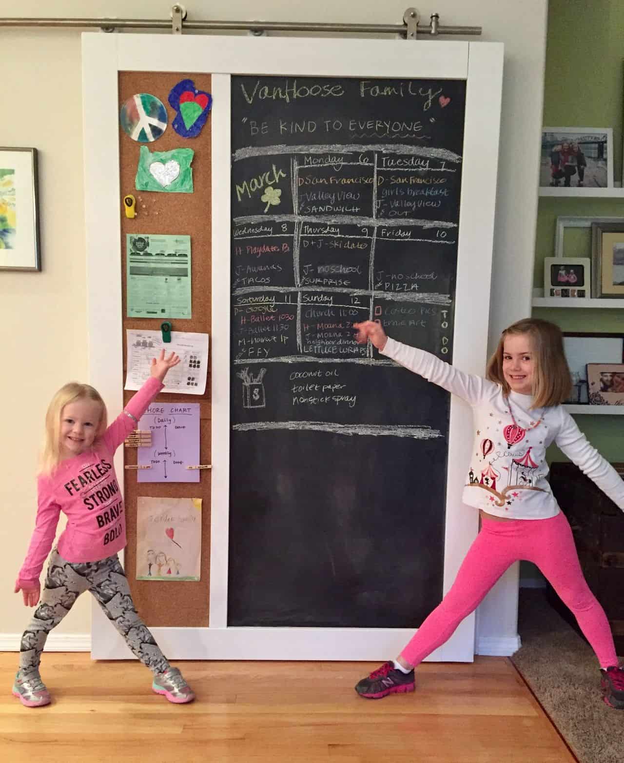 The Chalkboard - right after creation and install in 2017. P.S. I have a handy husband!!