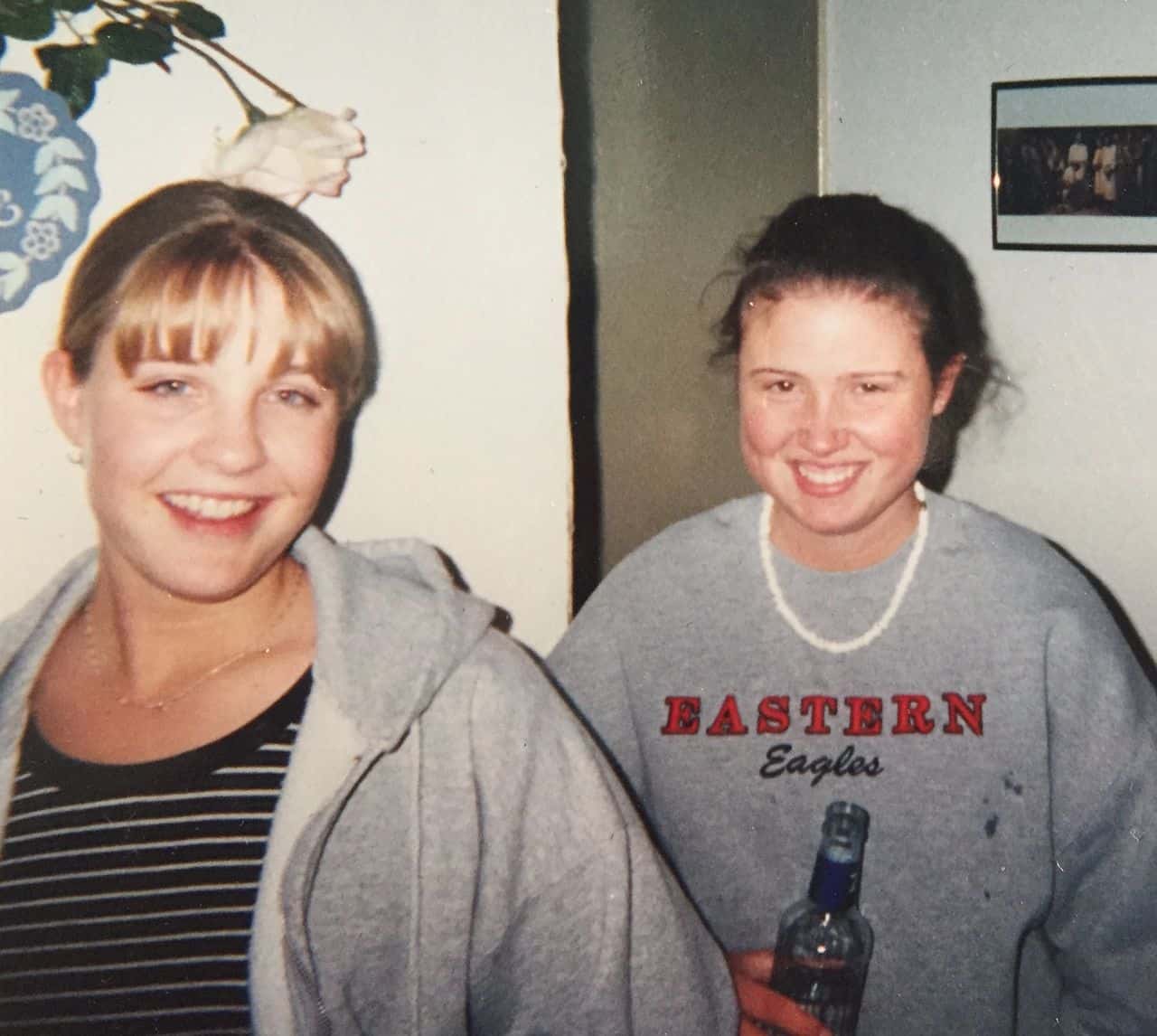 Renea and myself in 2000. Check out the bangs! And that necklace. :)