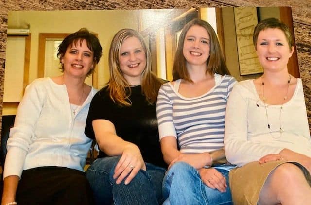My Mom and sisters at my bridal shower. Age 26