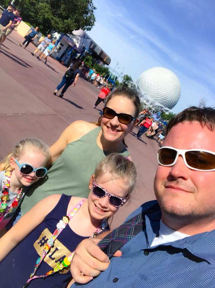family photo at epcot