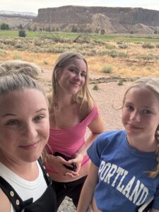 Sarah VanHoose with daughters Jordan and Harper at Crooked River Ranch